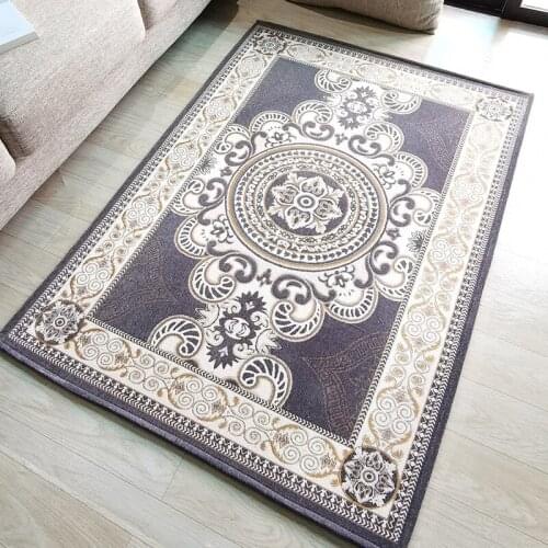 Navy Blue Living Room Rug 160X230 Chenille Fabric Traditional Carpet Bedroom Area Rug Non-Slip Coffee Table Floor Mat Home Decor