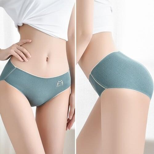 3 Pcs/lot Womens Underpants Soft Cotton Panties Girls Solid Color Briefs Striped Panty Sexy Lingerie Female Underwear M-XXL