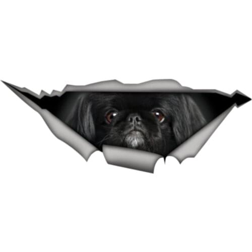 Personality Car Sticker Black Pekingese Dog 3D Vinyl Waterproof Car Window High Quality Accessories Decorative PVC 13cm X 5cm