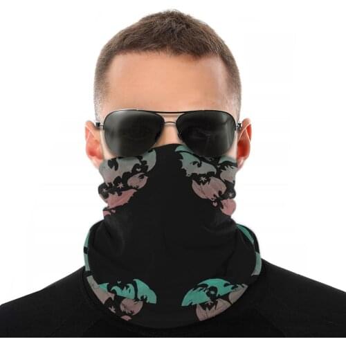 Bat Heart Bluepink Magic Scarf Half Face Mask Men Women Halloween Tube Mask Balaclava Bandanas Dustproof Headwear Biking Hiking