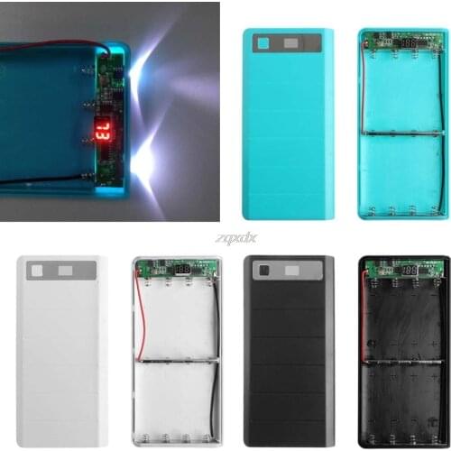 Type C Input 2 USB 8x 18650 Battery DIY Holder LED Display Power Bank Case Box 1M