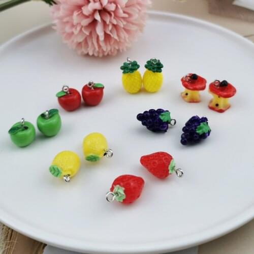 DIY Jewelry Accessories Summer Resin Fruit Apple Strawberry Pineapple Mango Grape Earrings Earrings Female Pendant