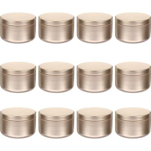 12PCS Round Candle Jars Aluminum Candle Tins DIY Candle Making Jars Travel Tins Candle Storage Container For Candle Making