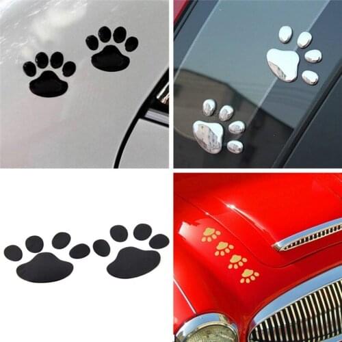 2pcs 3D Dog Paw Footprint Car Sticker Decal Footprint Sticker Motorcycle Decor