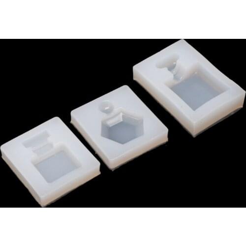 3Pcs Perfume Bottle Silicone Epoxy Resin Mold Pendant Candy Chocolate Cake Mould