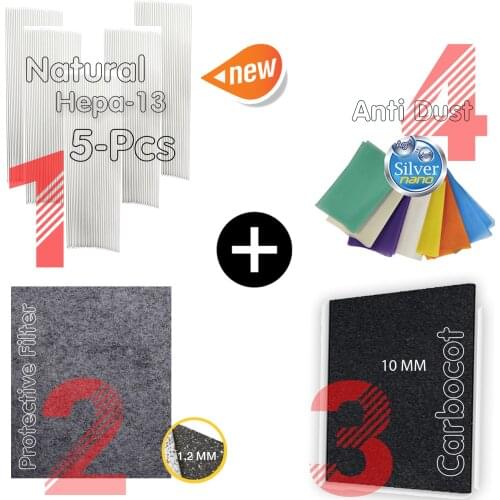 5 /Pcs Set DaiKin Filter MC70L / MCK75JVM-K Air Purifier + 10MM Active Carbon Filter + 1 Silver Ion Protective + 2 Anti Dust