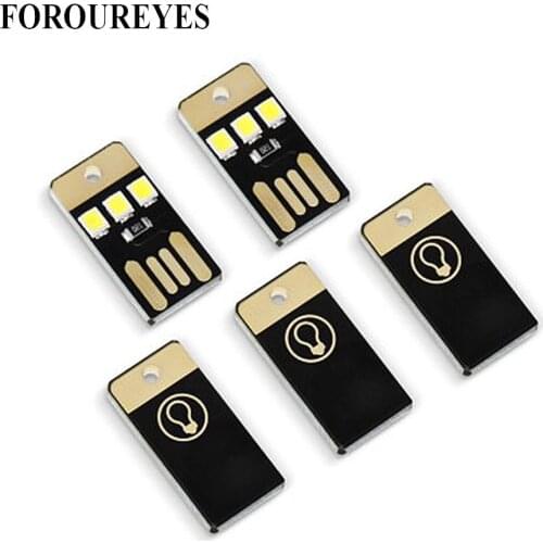5pack Book Light Mini Pocket Card USB Power SMD LED Keychain Night Light 0.2W Light for Power Bank Computer Laptop