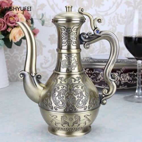 Russian bronze wine jug European style glass wine glass creative alloy craft jug high-end fashion luxury home exquisite crafts