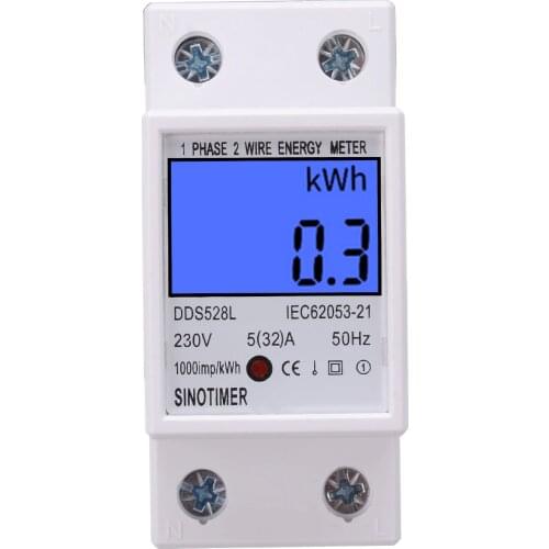 Mayitr Digital Energy Meter Kwh Meter Wattmeter Electrical Power Meters Analysis Instruments 230V 5-32A 50Hz