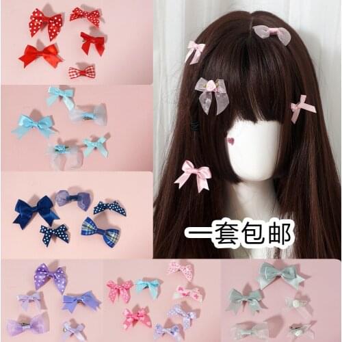 Purple Toner Bluish Purple Black RED Gray Coffee Chocolate Ba RED Sweet Lo Mother Bow Barrettes Lolita Headdress SOFT Girl