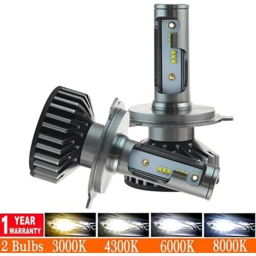 Car LED Headlight Bulb H4 H7 H11 H1 HB3 HB4 CSP 1860 Chips Light No Error 3000K 4300K 6500K 12000LM 12V Automobiles Fog Lamp