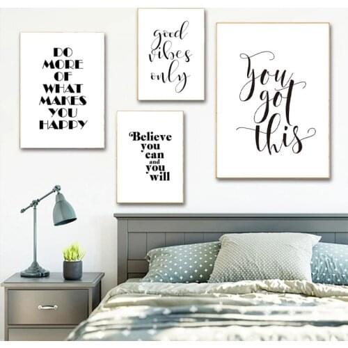 Live Love Laugh Inspiring Quotes Canvas Painting Black White Modern Wall Picture Poster and Prints for Living Room Home Decor