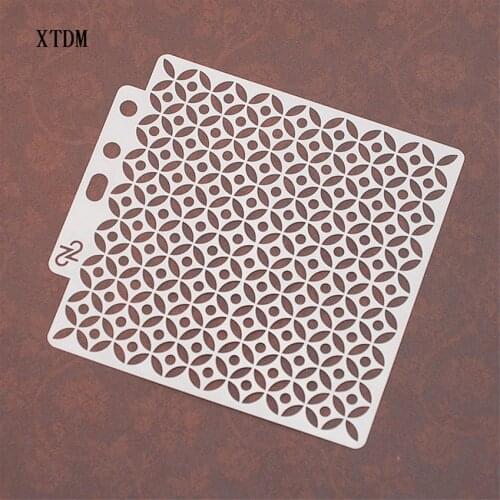 Circle plastic mold shield DIY cake scrapbook stencils hollow Embellishments printing lace ruler Valentines Day