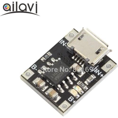 10 pcs/lot TC4056 Mini Lithium Battery Charging Module 5V-6V to 4.2V 1A Charger Board 3.6V3.7V 18650 Charger Supports MICRO USB