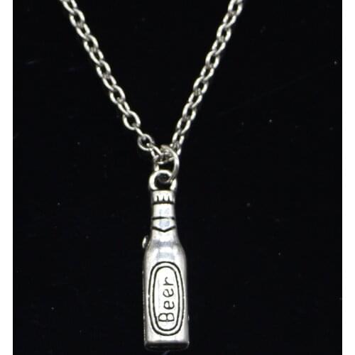 New Fashion Necklace 24x6mm beer bottle Pendants Short Long Women Men Colar Gift Jewelry Choker