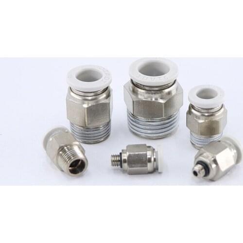 Pneumatic quick-release trachea quick connector metric thread straight through APC4/6-M5PC8-M6/M8/M10M12M16