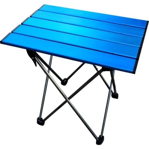 Portable Folding Folding Table Camping BBQ Hiking Blue Mini for Backpack Desk Traveling Outdoor Picnic Al Alloy Ultra-light