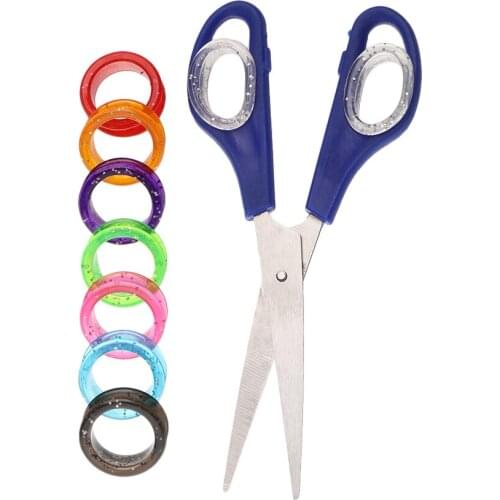2Pcs Professional Colorful Silicone Ring Pet Grooming Scissors Fit For Dog Cat Hair Cutting Shears Hair Cutting Accessories
