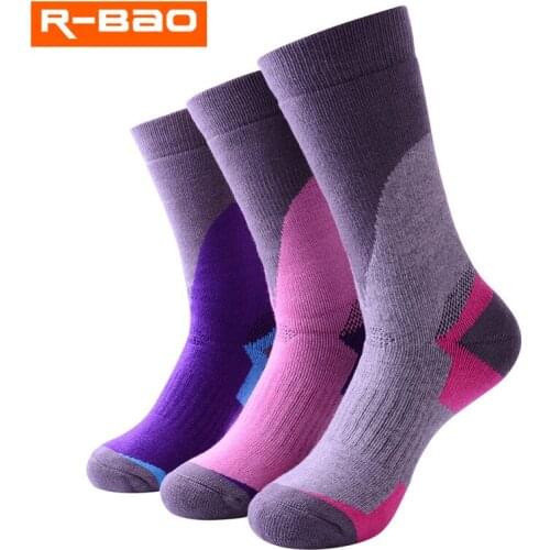 R-BAO Winter Outdoor Children Thermal Ski Socks Girls Cotton Sports Snowboarding Skiing Socks Thermosocks Leg Warmers Boys Kids