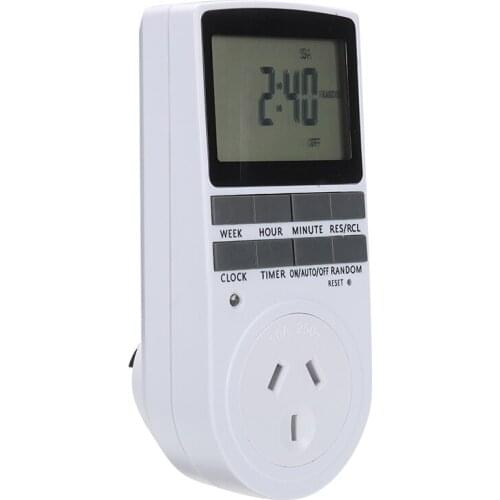Digital Timer Switch Automation Socket 240V 50Hz LCD Display Power 24 Hours Cyclic Electric Programmable Sockets AU Plug