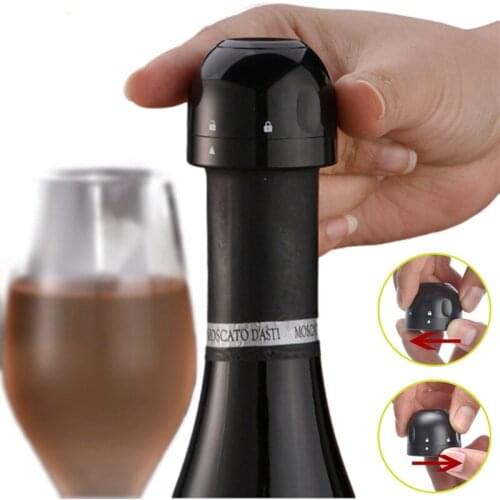 Silicone Sealed Wine Bottle Stopper Vacuum Champagne Bottle Stopper Leak-Proof Red Wine Bottle Cap Wine Plug Bar Tools