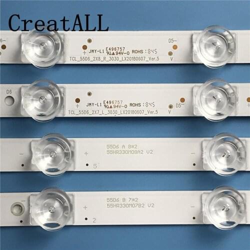 LED strip For TCL 55''TV 55D6 A B 55HR330M08A2 55HR330M07B2 TCL_55D6_2X8_R_3030_LX20180607_Ver.5 55F6 55L2 4C-LB5508-HR03J PF02J