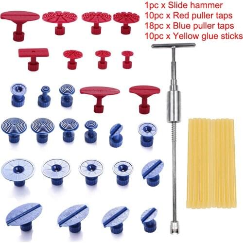 Dent Tools Dent Repair Hail Removal Puller T Bar Side Hammer Lifter Kit Set for Car Accessories Paintless Dent Repair