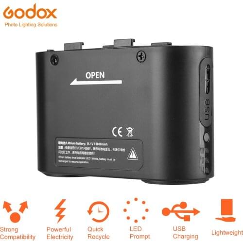 Godox BT5800 Battery 5800mAH External Flash Power Backup Fast Fill Output Battery for LED and USB Port for Power Supply PB960