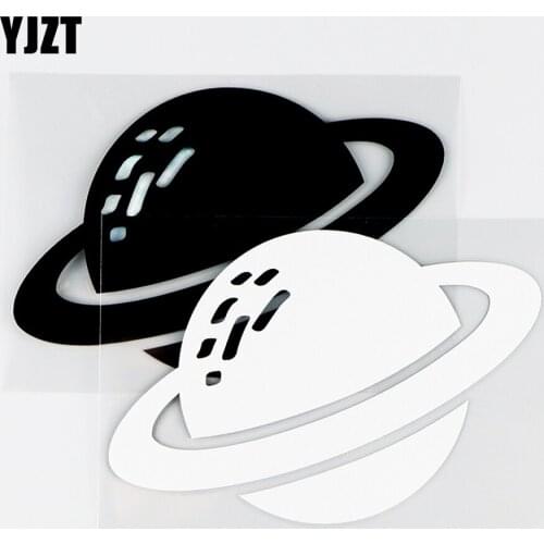 YJZT 13.5×9.1CM Planet Saturn Space Personalized Body Decoration Car Decal Vinyl Sticker Black / Silver 10A-0417