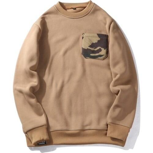 Ymwmhu Camouflage Packet Sweatshirt for Men Warm Autumn and Winter Casual Basic Male Hoodies Loose Minimalism Clothing Brand