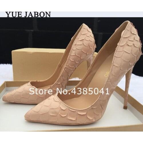 Real Photos Brand Women Leather Wedding Shoes Pink Snake Printed Sexy Stilettos High Heels 8cm Pointed Toe Women Slip-On Pumps