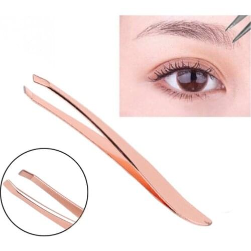 1PC Colorful New Arrival Professional Stainless Steel Tweezers Eyebrow Face Nose Hair Clip Remover Tool Banana Clip