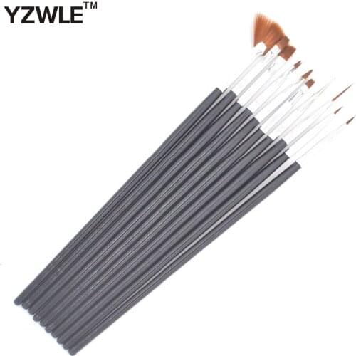 10Pcs Black Professional Nail Brushes Nail Art Painting Brush Gel Nail Brush UV Gel Design Pen Painting Brush