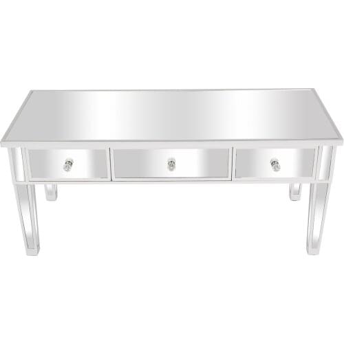 106 x 45 x 45CM FCH Mirror 2/3 Drawer Coffee Table Side Table End Table Wooden Table Silver Straight/Gourd Legs [US-Depot]