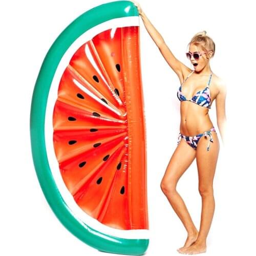 180cm Inflatable Giant Pool Float Lounger Semi - Circular Watermelon Floating Toys Inflatable Floating Bed Chair Swimming