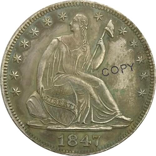 1847 United States Half Dollar Cupronickel Plated Silver Collectibles Copy Coin