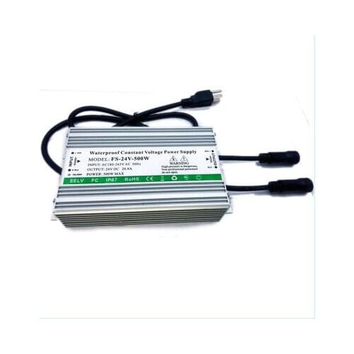 DC 24V 500W 20A DC12V 500W 40A DC5V 80A LED Power Supply Transformer Adapter IP67 Waterproof LED Driver Plug AC100-240V 500w
