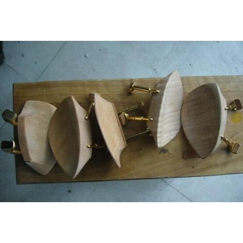 Violin Parts -New Nice 5 pcs violin chin rest with bracket 4/4 flamed maple wood