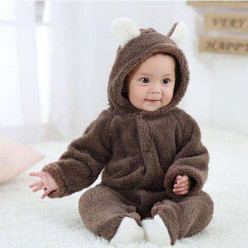 Baby rompers newborn baby girls clothes Hooded pajamas warm winter animal costumes Baby Hooded rompers