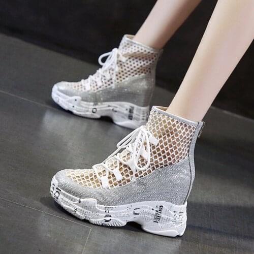 Height Increase Girl 2020 Summer Cool Boots Women Hollow Soft Shoes Ankle Boots For Women Women Summer Boots Botines Mujer 35-39