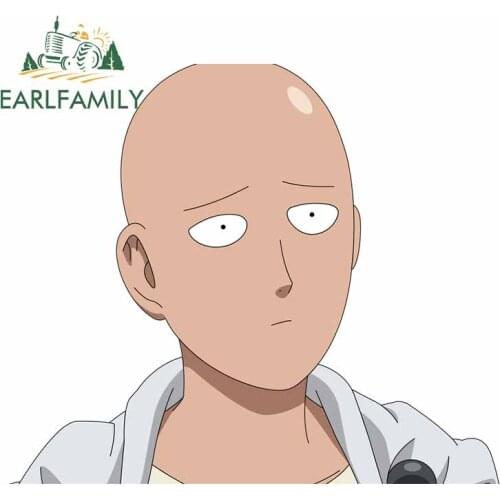 EARLFAMILY 13cm x 11.1cm for Saitama One Punch Man Cartoon Character Laptop Car Stickers VAN Decal Anime Bumper Car Assessoires