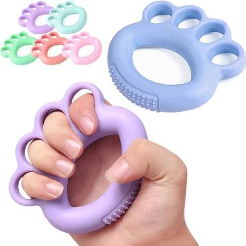 Finger Grip Device Cute Cartoon Squeeze Grab Toy Kids Adults Training Finger Exercise Grip Ring Bump Massage Five Finger Trainer