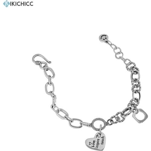 KIKICHICC 925 Sterling Silver Original Silver Heart Chain Bracelet Women Fine Jewelry Luxury Horoscope Fine Jewelry 2021 Party