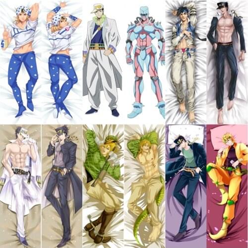 JoJos Bizarre Adventure Kujo Jotaro Bruno Bucciarati Johnny Joestar Cosplay Dakimakura Pillow Case Hugging Body Prop