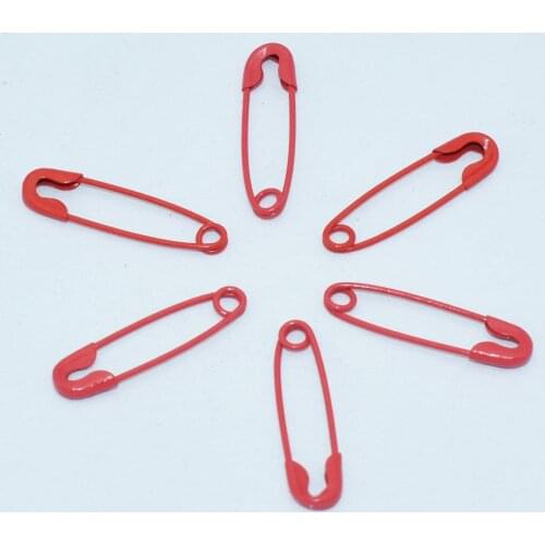 Small Safety Pins Red Brooch Decorative Charms for Clothes Shawls Metal Clips Stitch Markers With Storage Box Sewing Making