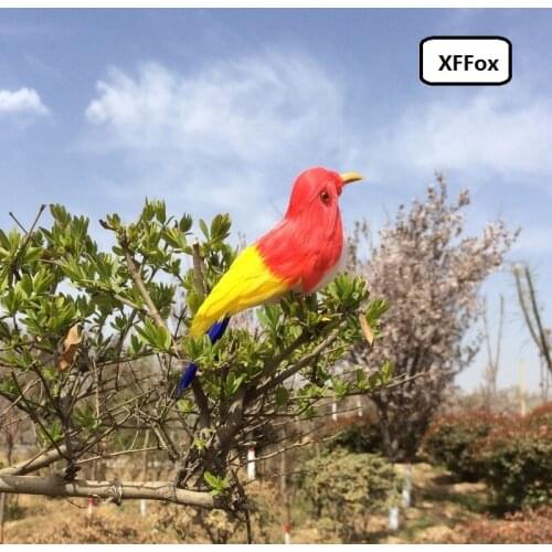 Cute real life red&yellow bird model foam&feather simulation vivid bird doll gift about 13cm xf0793