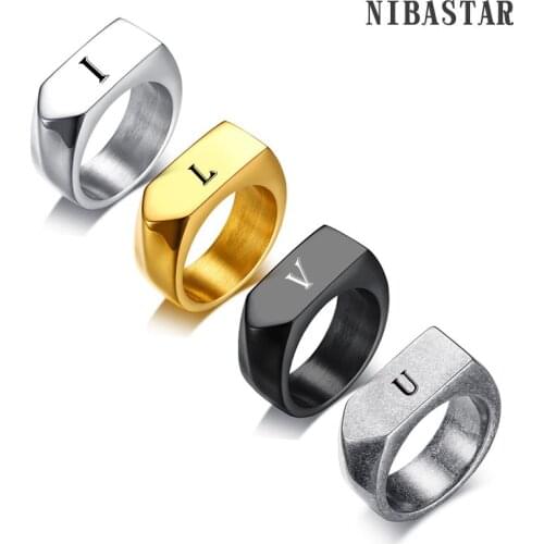 New ArrivalEngrave Custom Name rings 4 colors stainless steel tide brand arrow ring for men