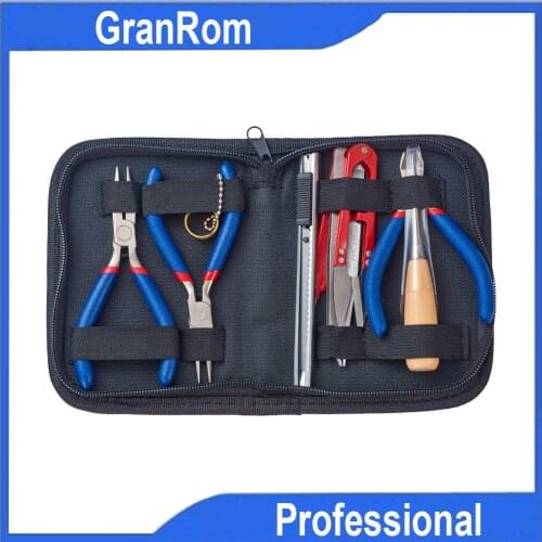 DIY Jewelry Tool Kits 10pcs Set Handmade Pliers Utility Knife Stainless Steel Scissors Awl Tweezers Diagonal Cutting Pliers