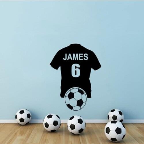 PERSONALISED Football Shirt Wall Art Sticker, Vinyl Sticker Paper Single-piece Package ROWNOCEAN Modern Cartoon A01-063 74X57CM