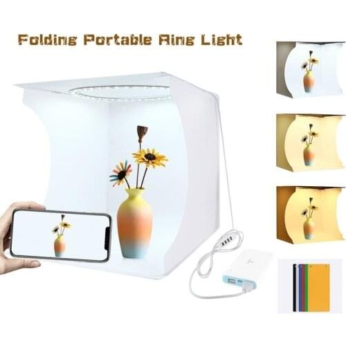 Mini Photography Lightbox Portable Photo Studio Box 20/30cm LED Softbox light box Studio Shooting Tent Box Kit with 6 Backdrops